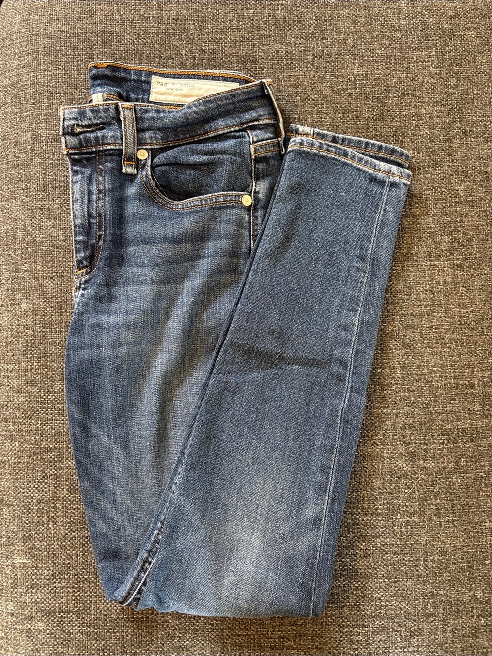 Rag n Bone Classic Woman’s Blue Denim Jeans, Cate Mid-Rise